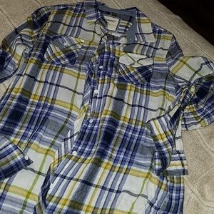 Arizona plaid button up flannel shirt M